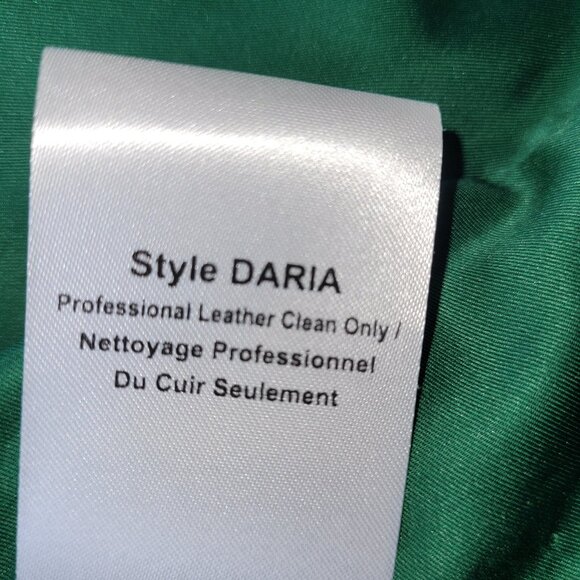 Danier Daria Emerald Green Leather Moto Jacket Size XS - Picture 12 of 13